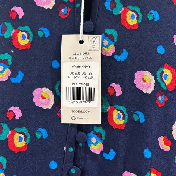 Gorgeous Boden Floral Long Sleeve Dress NWT 🌼🌼🌼 - Picture 2 of 3